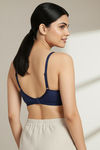 Zivame Everyday Double Layered Non Wired 3/4th Coverage T-Shirt Bra - Navy Peony — thumbnail 2